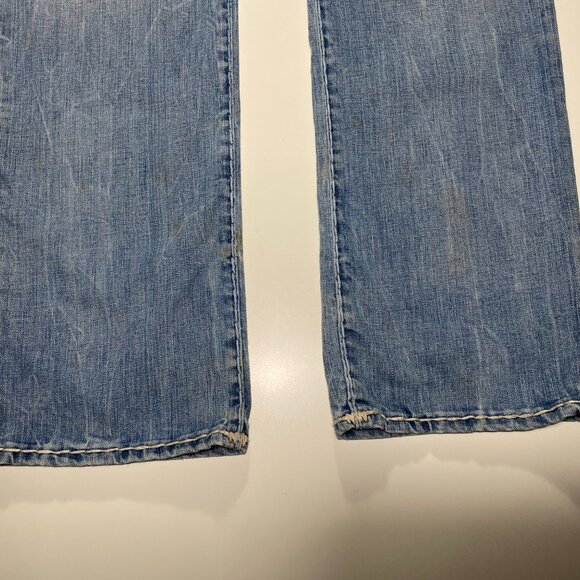 True Religion Ricky w/ Flaps Red Stitch Relaxed Straight Leg Jeans mens 38x32 - Picture 4 of 15